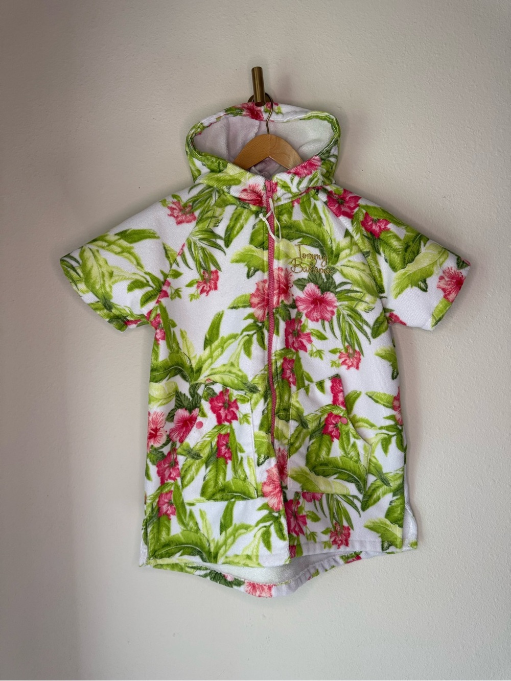 Tommy Bahama Girls L/XL 7-12 Tropical Floral Terry Cloth Hooded Swim Cover Up